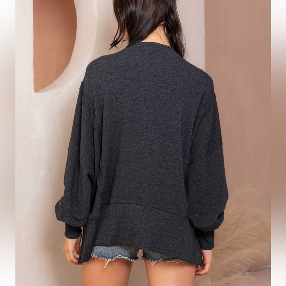 Solid Comfort Fit Hi-lo Sweatshirt - Picture 5 of 6